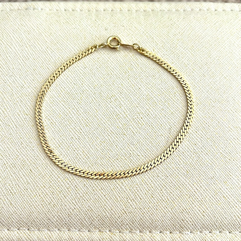 Vintage Gold Plated Herringbone Bracelet